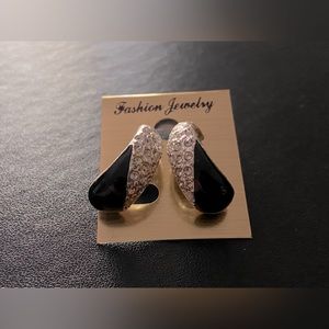 Black and Silver Rhinestone Earrings